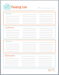 Free Printable Packing List For Organized Travel And Vacation
