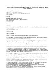 Memorandum o porozumění při zajišťování přepravních služeb na území České  republiky