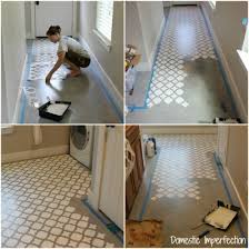 stenciling a cement floor with a