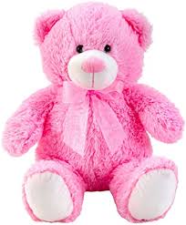 Teddybeer knuffelbeer roze met strik 50 cm hoog pluche beer knuffel  fluweelzacht - om van te houden : Amazon.nl: Speelgoed & spellen