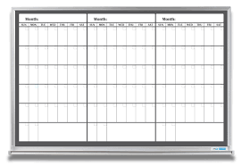 3 Month Whiteboard Calendar Black And