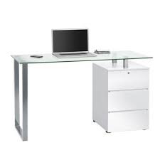 High Gloss Computer Desk In White On Onbuy