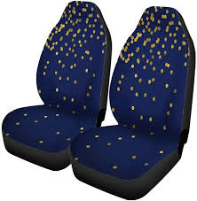 Car Seat Covers Golden Polka Dots