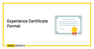 experience certificate letter format