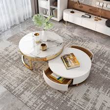Modern Marble Top Coffee Table Set