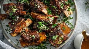 garlic braised short ribs with red wine