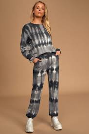 The drawstring runs underneath the fabric and around the waist, making this style of sweatpants even more adjustable. Cute Grey Tie Dye Pants Joggers Soft Joggers Sweatpants Lulus