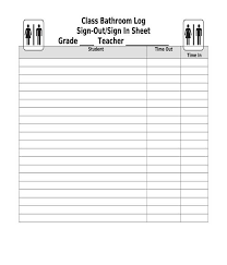 Free 5 Bathroom Sign Out Sheets In Pdf Doc