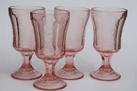 Vintage Pink Glass Water Glasses