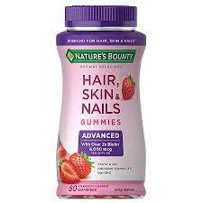 nature s bounty optimal solutions hair skin nails gummies advanced strawberry flavored 80 gummies