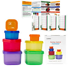Details About 7 Piece Portion Control Containers Kit 21 Day Diet Meal Planner For Weight Loss