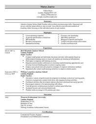 Tailored for students, this modern resume or cv leads with education and experience. Teacher Cv Template Cv Samples Examples