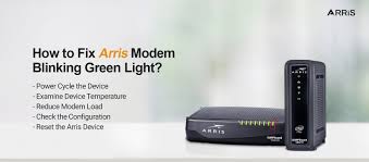 arris modem router blinking green light