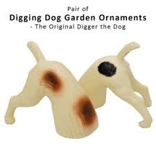 pair of digging dog ornaments garden