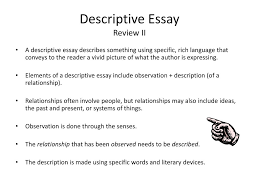 ppt how to write a descriptive essay powerpoint presentation id descriptive essayreview ii bull a descriptive essay