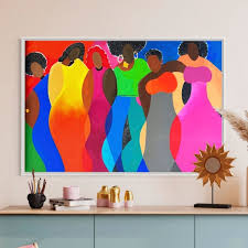 Colorful Sisters Canvas Wall Art