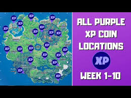 This includes the types & how much xp you get, where to find xp coins, legendary xp xp coins are pretty straightforward. All 20 Purple Xp Coins Locations In Fortnite Week 1 10 Purple Power Punch Card