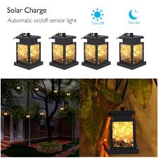 Extra useful styles of solar lights include solar motion security lights, and solar stakes to light walkways for family and guests. 4 Pack Solar Lanterns Outdoor Hanging Upgraded Waterproof Sunwind Solar Decorative Table Light Warm White Leds Copper Lights Walmart Com Walmart Com