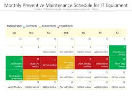monthly preventive maintenance schedule