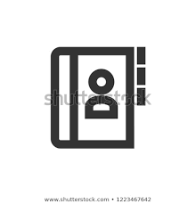 Address Book Icon Thick Outline Style Stock Vector Royalty Free