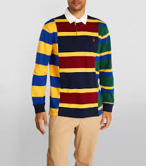 multi striped rugby shirt