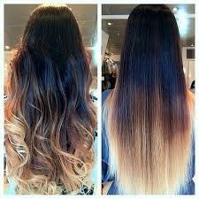 To dye black hair blonde, you first need to bleach your hair and then recolor it with blonde dye. Dark Brown Shade Melting Beautifully Into Blonde Dip Dye Extensions In Various Lengths And Shades Next Day Delivery To Human Hair Extensions Hair Dip Dye Hair