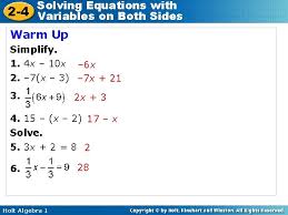 solving equations with 2 4 variables on