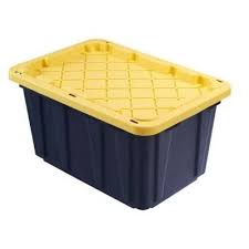 Lidded options also make the contents more portable since they're enclosed in the bin, and lids can latch or just snap on for different security levels. Set Of 4 Tough Box Muscle Rack 5 Gal Heavy Duty Storage Tote Bin With Lid Gallon Storage Boxes Com Home Garden
