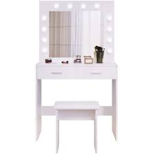 dressing table set with hollywood led