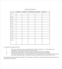 Student Assignment Planner Template Gallery Of Homework Planner