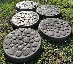 5 X Charcoal Round Concrete Garden