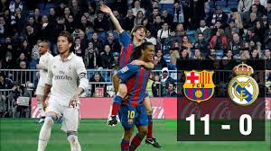 A result that is hushed up by the older madridistas and one that is bandied about proudly by the catalans. Barcelona 11 0 Real Madrid Resumen Y Goles Clasico 2007 Laliga Ronaldinho Messi Parodia Youtube