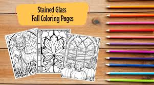 Stained Glass Fall Coloring Pages