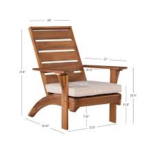 Linon Rey Wood Outdoor Chair With