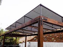 Sloped Trellis Awning Cover On Modern