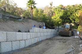 large concrete block retaining walls