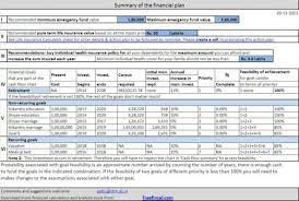 financial planning template create