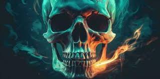 flaming skull stock photos images and