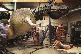 The ride, a retheme of jurassic park: Behind The Scenes On Jurassicpark 1993 Working With The T Rex Animatronic Jurassic Park Jurassic Park World Jurassic