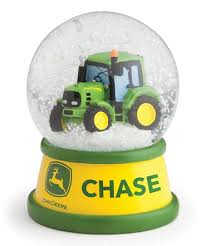 john deere personalized snow globe