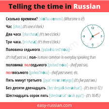 telling the time in russian how to do