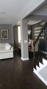 dark brown wood floors living room grey