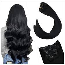 Think about what you want from the long hair extensions, whether it's length, volume or a when you need them for an instant long hairstyle, the 24 inch hair extensions are within your choices. Amazon Com Ugeat Human Hair Extensions Clip In 7 Pieces Jet Black Clip In Hair Extensions Real Human Hair 24inch Seamless Hair Extensions Remy Double Weft Clip In Hair Extensions 100gram Beauty