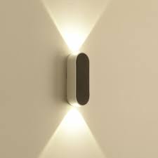 Simple Style Vertical Oval Shaped Led Sconce Lights 6w Aluminum Linear Wall Washer In Black Led Up Down Wall Light Fixture For Bedside Hotel Office Hallway Porch Beautifulhalo Com