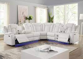 orion reclining sectional white new
