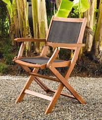 Set of two eucalyptus wood outdoor arm chairs.product: Sea Breeze Folding Armchairs Set Of 2 Folding Armchair Wood Patio Chairs Patio Chairs