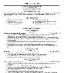 Medical Laboratory Assistant Resume Example Nordx