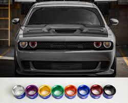 2015 2019 Anodized Dodge Challenger Headlight Intake Rings Set Of Two