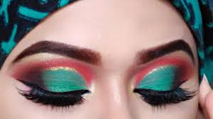 red green eye makeup tutorial in urdu