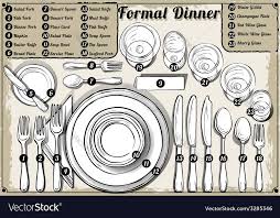place setting formal dinner vector image